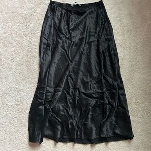 Zara Black Satin Skirt. Size L.